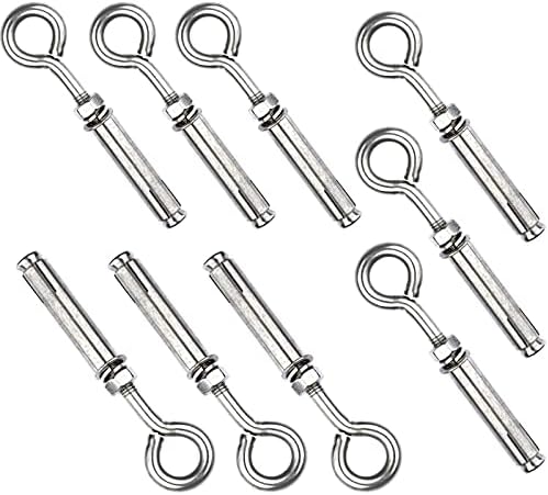 Shoulder Eye Bolts M10 Heavy Duty Shoulder Lag Eyebolts, Stainless Steel Expa...