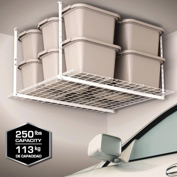 Overhead adjustable Garage Storage Rack, Heavy Duty Steel Garage Storage System