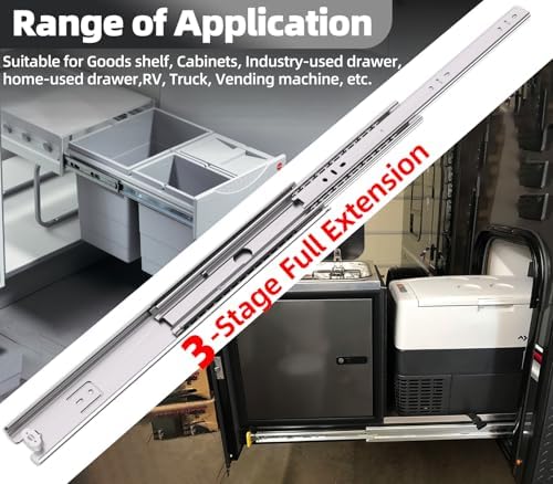 1 Pair 200 Lbs Heavy Duty Drawer Slides,8 10 12 14 16 18 20 22 24 26 28 30 32...