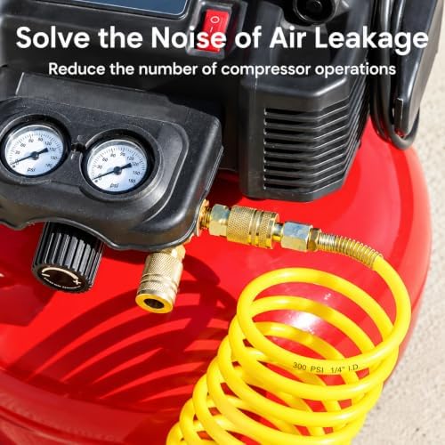 1/4 Inch NPT Air Coupler and Plug Kit with sealant