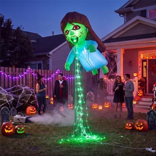 Giant Blue 12.8 FT Halloween Inflatables Floating Ghost Doll Yard Decor