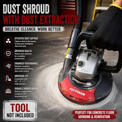 Dust Shroud for Angle Grinder with Diamond Grinding Cup Wheel, 4.5โ5 Inch &am...
