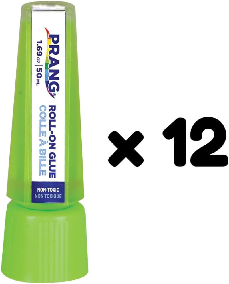 Prang Roll-On Liquid Glue, Fluorescent Green, Dries Clear, 1.69 oz. (50 mL), ...
