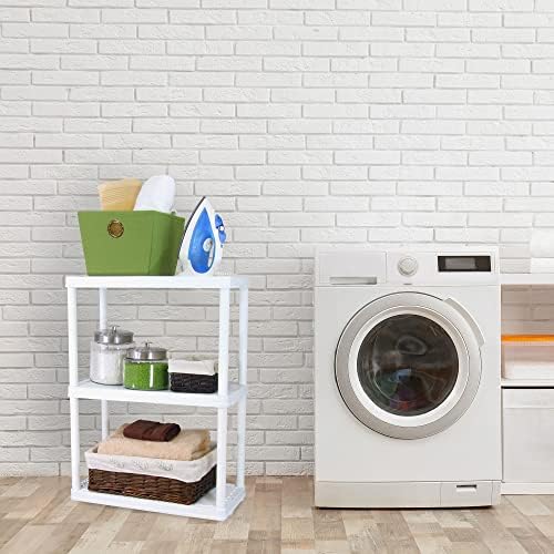 Gracious Living 3 Shelf Fixed Height Solid Light Duty Unit, White, 2 Pack