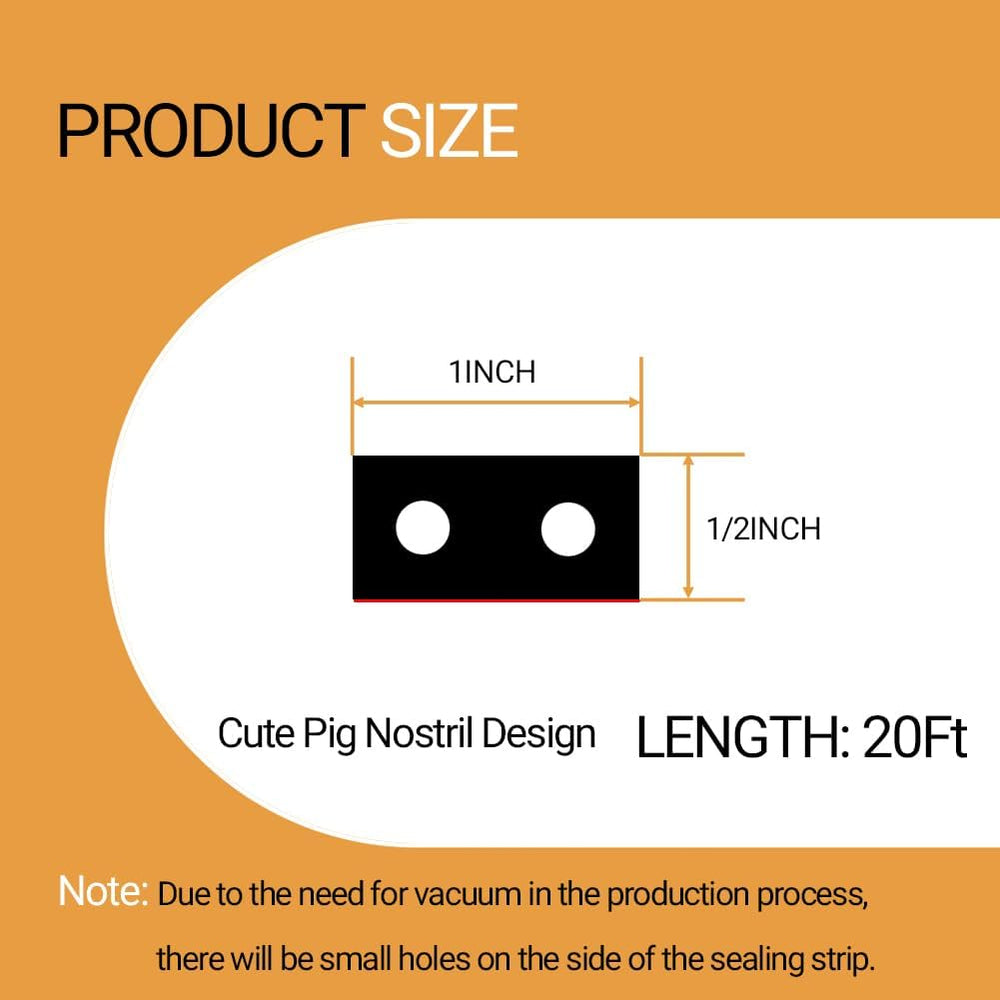 Double-Hole Rubber Weather Stripping, Self-Adhesive EPDM Rubber Seal Strip, B...