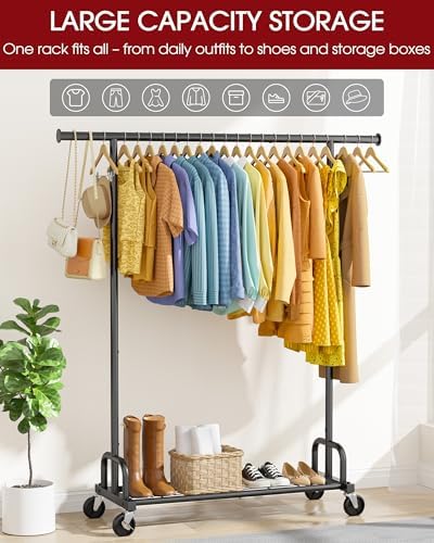 Sakugi Clothes Rack - Large-Capacity Clothing Racks for Hanging Clothes with ...