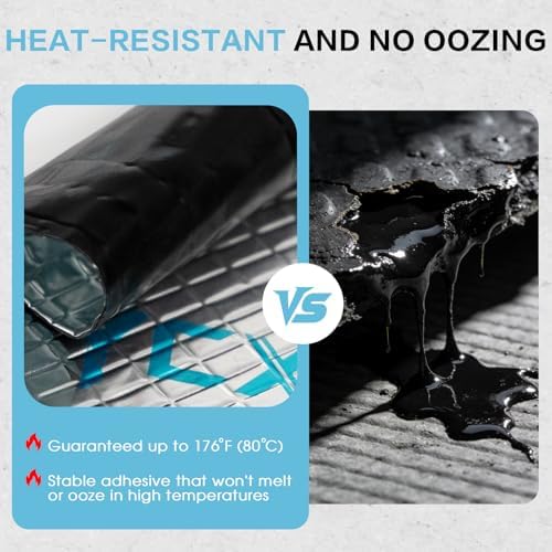 80 Mil Butyl Sound Deadening Mat for Car, 50 sqft Deadener Material