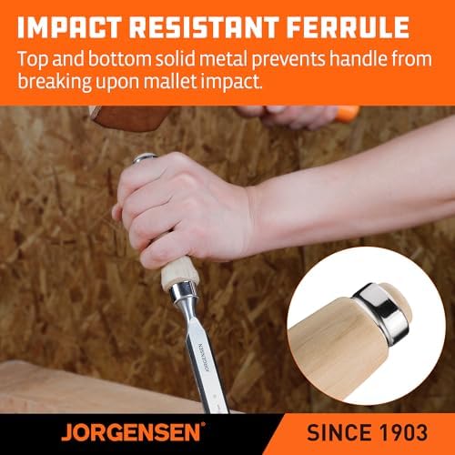 Jorgensen 4-Piece Expansion Wood Chisel Set, 3/8", 5/8", 1-1/4"...