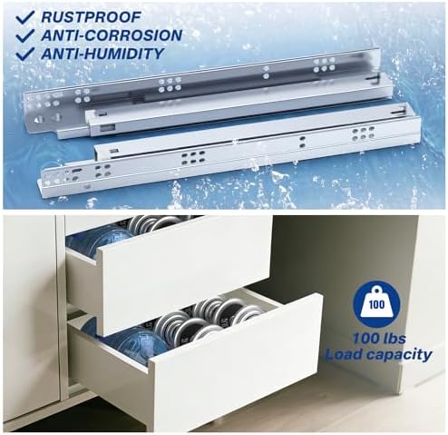 4 Pairs 8 Pcs Concealed Soft Close Undermount Drawer Slides 21 Inch