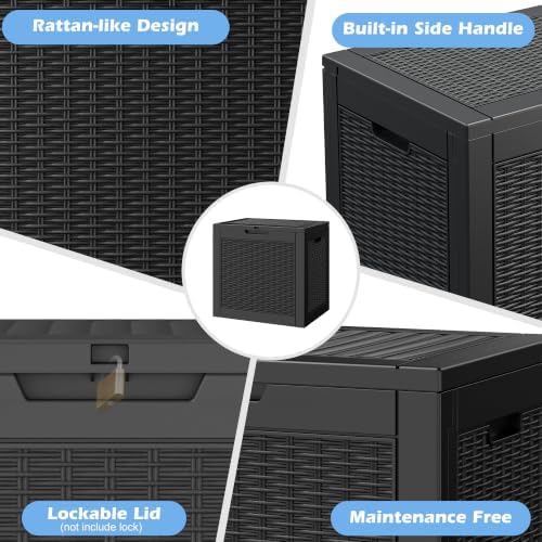 35 Gallon Outdoor Storage Box Waterproof Deck Box Patio Storage