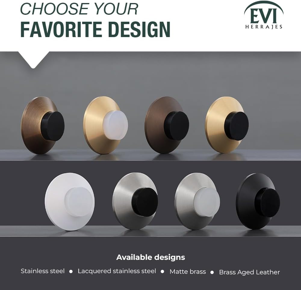 EVI Door Stoppers | Brass Door Handle Stopper - Adhesive and Screw Fastening ...