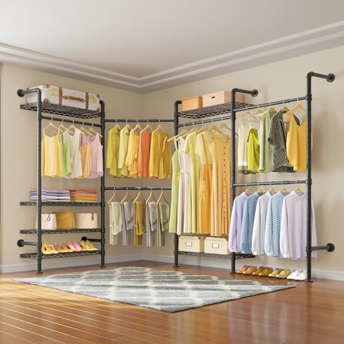 Timate L4 L Shape Garment Rack Heavy Duty Clothes Racks for Hanging Clothes, ...