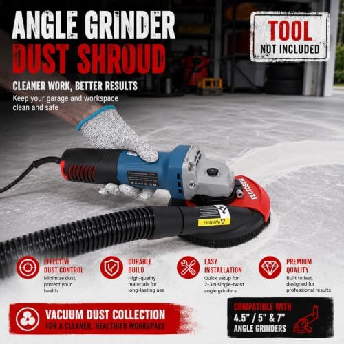 Dust Shroud for Angle Grinder with Diamond Grinding Cup Wheel, 4.5โ5 Inch &am...