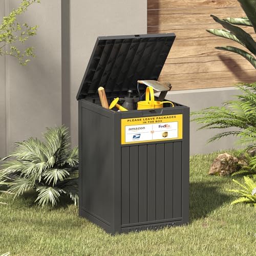 LHBGO Package Delivery Box for Outside, with Delivery Sign 48 Gallon Storage ...
