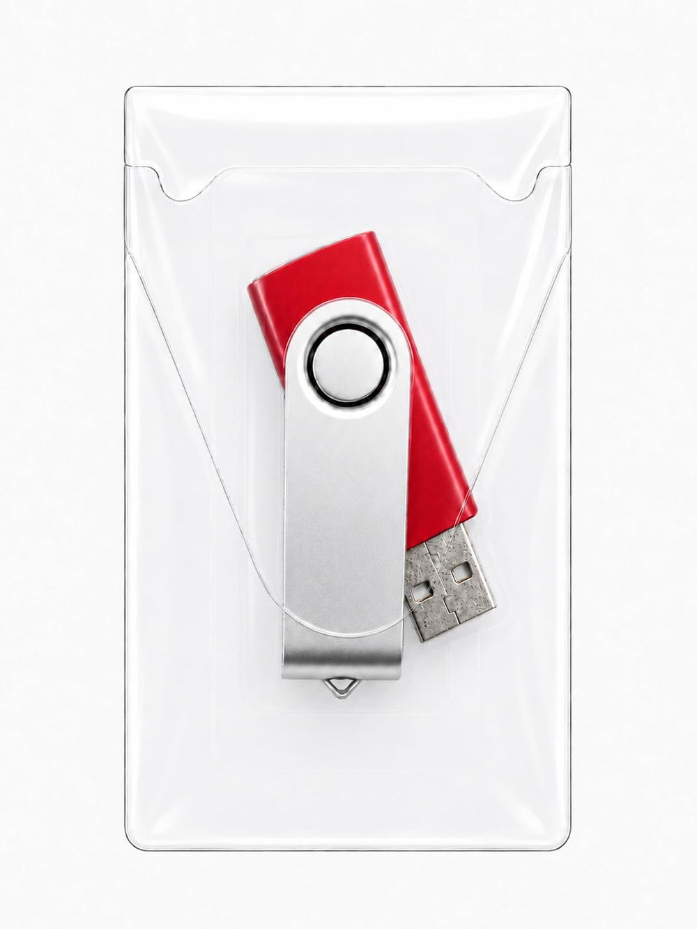 Clear USB Flash Drive Holders Peel Adhesive Resealable Storage - 100 Pack