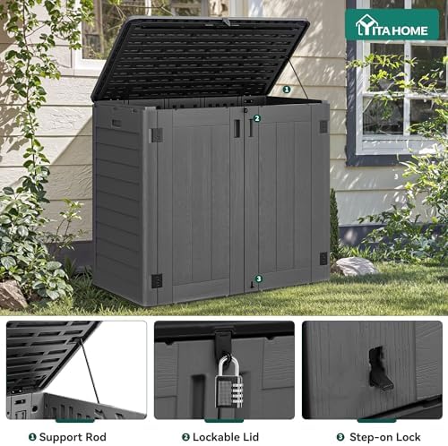 YITAHOME Outdoor Storage Shed w/o Shelf, 30 cu ft Horizontal Storage Shed Out...