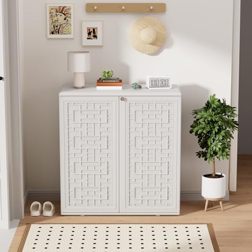 ZZM HDPE Outdoor Storage Shed, Outdoor Plastic Storage Cabinet, Horizontal Re...