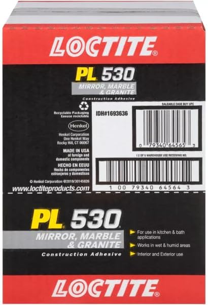 Loctite PL 530 Mirror Marble & Granite Construction Adhesive, 12 Pack