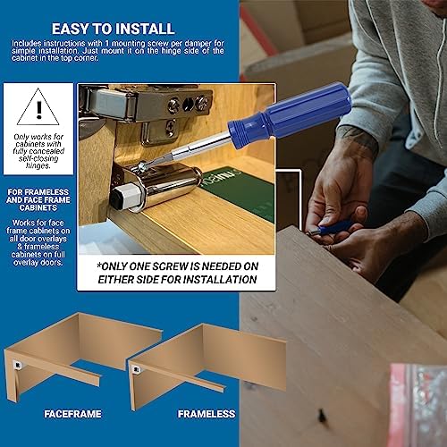 50 Pack Rok Hardware Soft Close Damper for Cabinet Doors/Compact/SoftClose Ca...