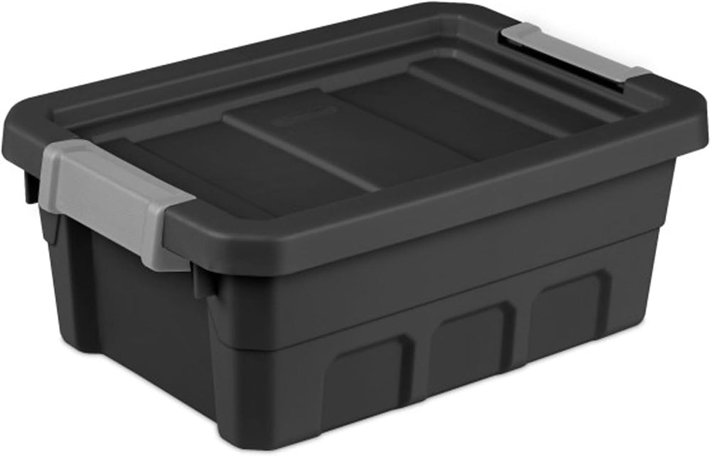 Sterilite Stacker Tote with Latching Lids for Garage, 4 Gallon, 6-Pack