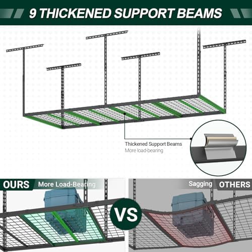 3x8 FT Overhead Garage Storage Rack,750LBS Weight Capacity