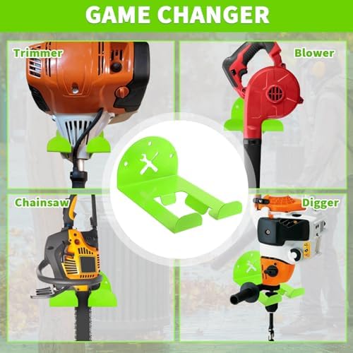 Upgraded Trimmer Rack Wall Mount - 8" Heavy Duty Weed Eater Hanger for G...