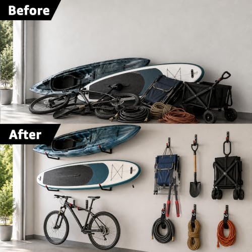 18-Piece Heavy Duty Garage Storage Hooks - 6x15โ Jumbo Garage Hooks with EVA ...