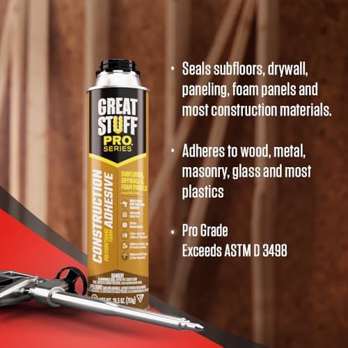 GREAT STUFF PRO Construction Adhesive for Wall & Floor - 26.5oz Polyureth...