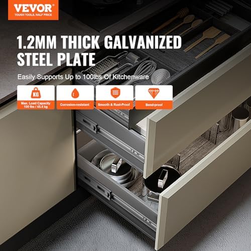 VEVOR Soft Close Drawer Slides 10 Pairs 14 Inch, Heavy Duty Full Extension Si...