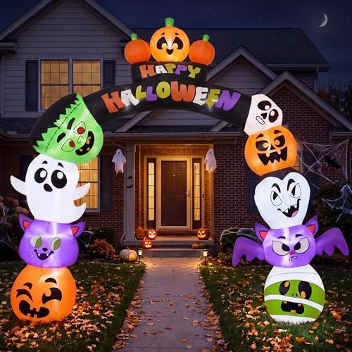 Joiedomi 8 FT Cute Halloween Inflatables Pumpkin Archway Outdoor Decoration, ...