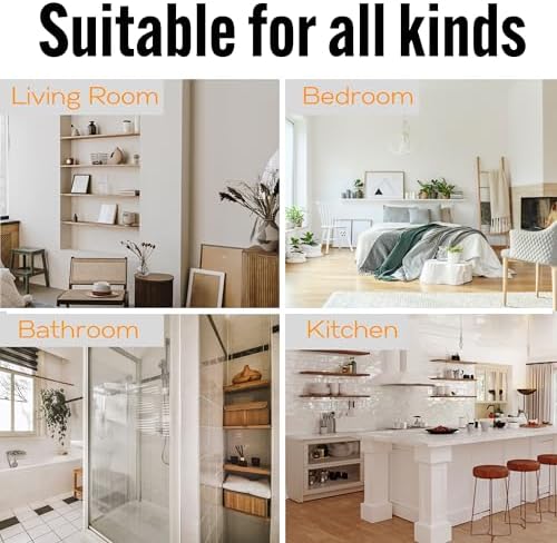 EVALD 8 Inch Floating Shelf Brackets, Hidden Shelf Brackets for Floating Shel...