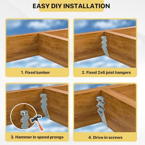 25 pcs 2x6 Joist Hanger,LU26 18 Gauge Double Shear Face Mount Joist Hanger,Hu...