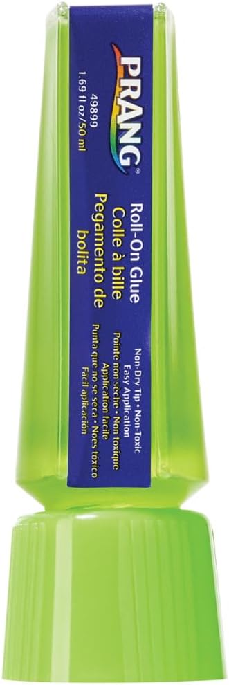 Prang Roll-On Liquid Glue, Fluorescent Green, Dries Clear, 1.69 oz. (50 mL), ...