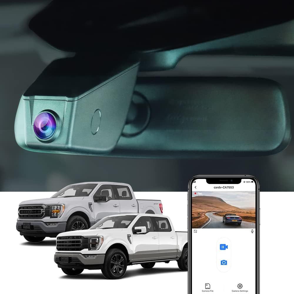 Fitcamx 4K Dash Cam Suitable for Ford F150 & F250 2021-2025 Limited XLT X...