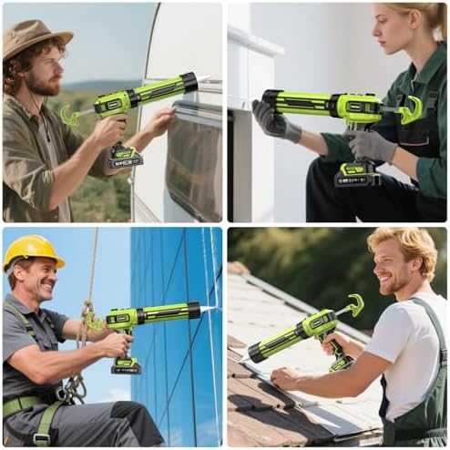 Taskstar Electric Caulking Gun with 2 x 2.0Ah Batteries, Upgraded Brushless