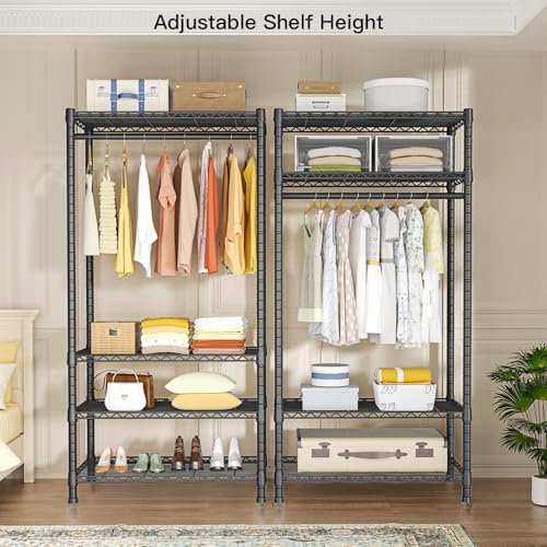 Ulif H2 Heavy Duty Clothes Rack, Freestanding 4 Tiers Garment Rack for Hangin...
