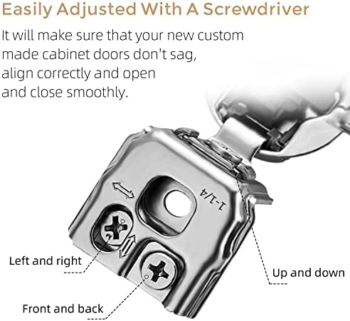 Ravinte 1-1/4 Inch Overlay Soft Close Hinge Kitchen Cabinet Hinges 20 Pack