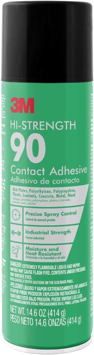 3M Hi-Strength Spray Adhesive 90, 14.6 oz., Industrial Strenght Spray Glue, D...