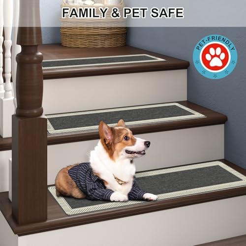 SALLOUS Outdoor Stair Treads 8” x 30” - 10-Pack Non Slip Stair Grip Tape for ...