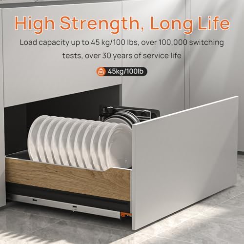 24 Inch Soft Close Undermount Drawer Slides,Full Extension,100 Lbs,1 Pair