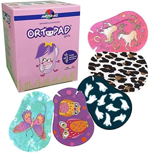 Ortopad® Girls Adhesive Eye Patches, 50/bx, Butterfly Pk, Med Size 2-4 yr