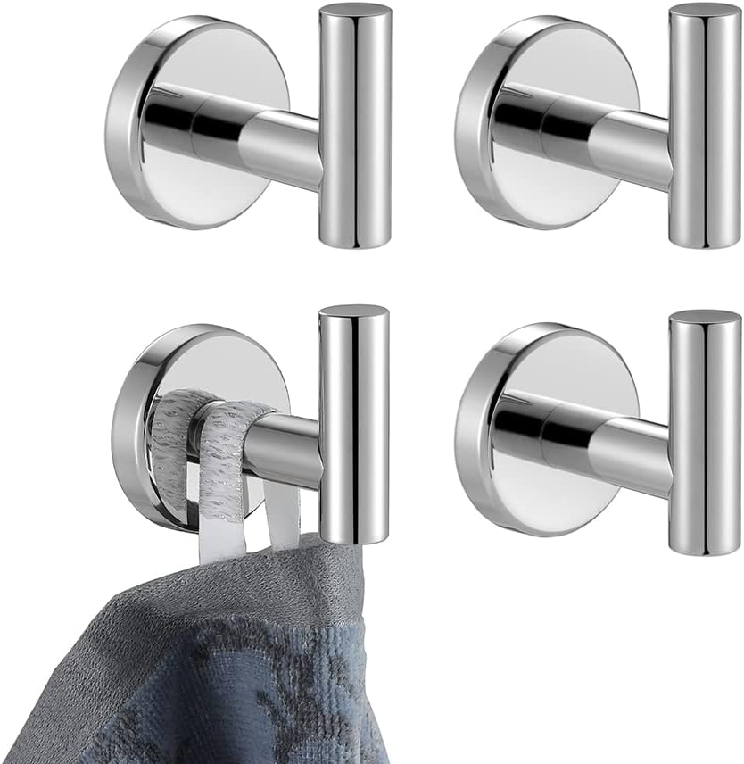 JQK Chrome Bathroom Towel Hook, 304 Stainless Steel Coat Robe Clothes Hook fo...