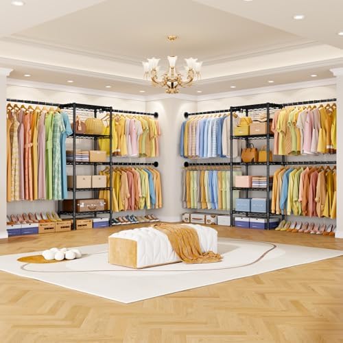 Ulif M2 Wall Mounted Closet System, Black Clothes Rack Mount onto the Wall
