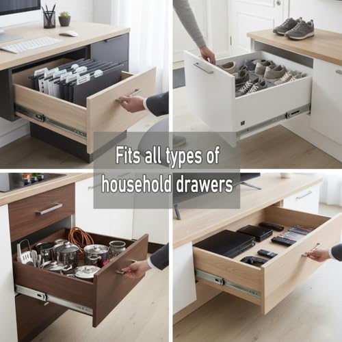 Soft Close 24" Drawer Slides, Full Extension Side Mount, 6 Pairs