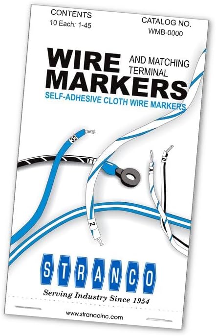 Premium Wire Marker Book Numbered 1-45 for Cable Management, Vinyl-Coated, Hi...