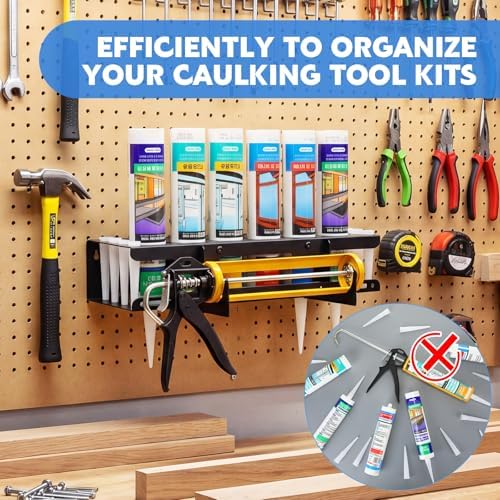 Hicarer 1 Pack Caulking Tube and Gun Holder 12 Slot 15.86 x 9.87x 3.34 Inch C...