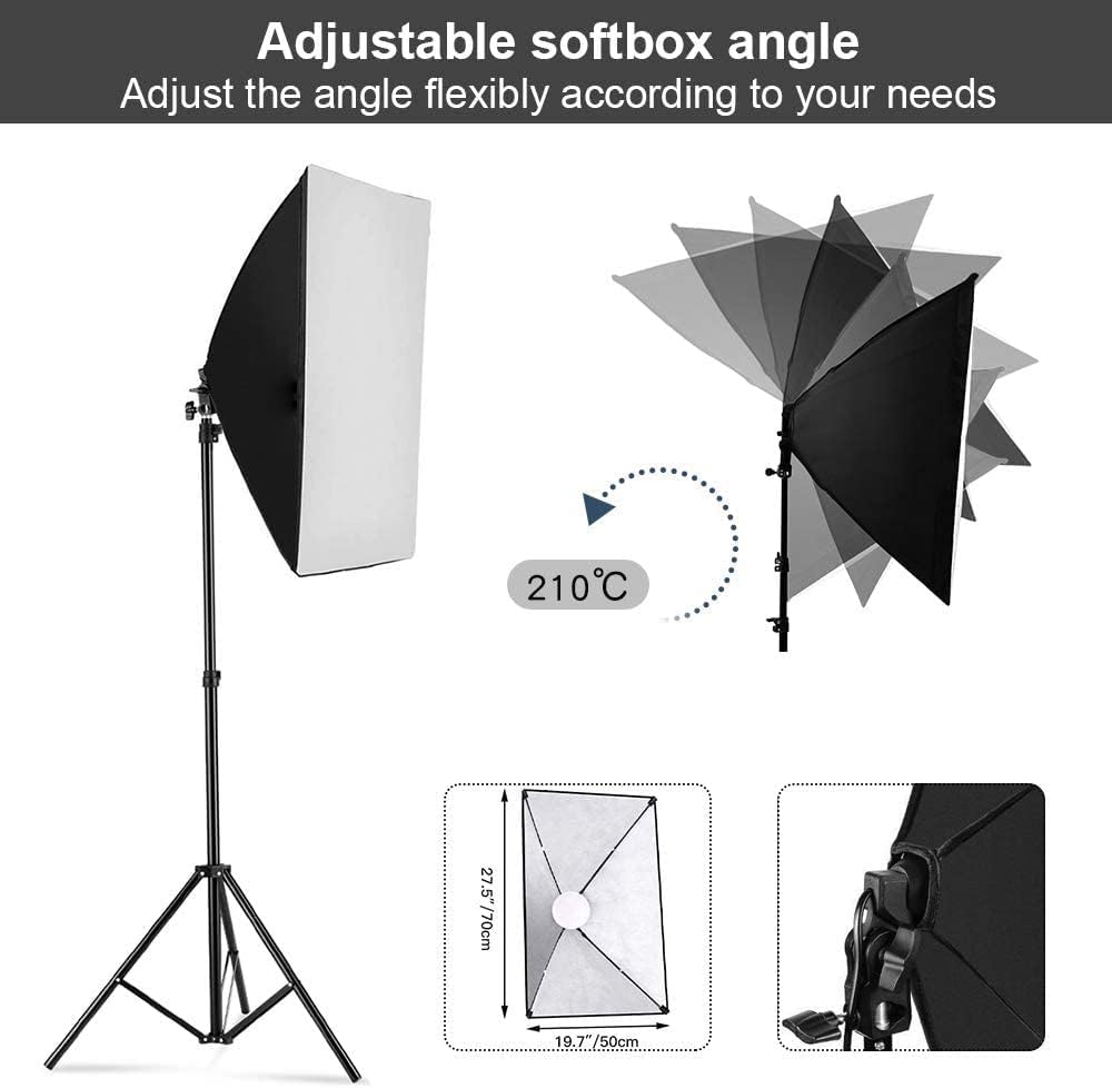 MOUNTDOG Softbox Lighting Kit, 2x19.7"x27.5" Photography Continuous...