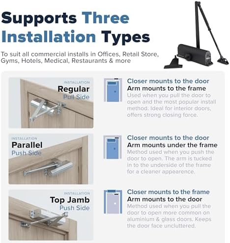 Commercial Door Closer โ Heavy Duty Grade 1 Automatic Door Closer for Commerc...