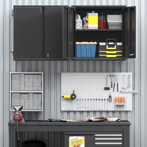 Coolsun 26" H Garage Wall Cabinet with Lockable Doors and Adjustable Shelf