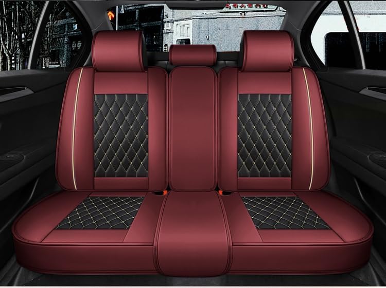 SanQing Car Seat Covers Full Set,Universal PU Leather Auto Seat Protectors